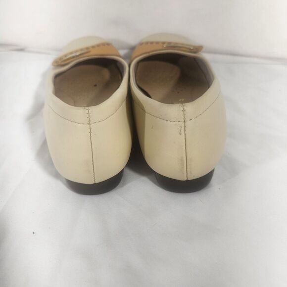 Reindeer Signature Canvas Logo Print Balleina Flats Size 6.5 Brown And Tan - Picture 9 of 10